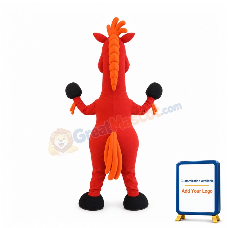 Lovely Red Horse Mascot Costume