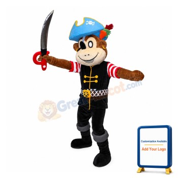 Supber Pirate Monkey Mascot Costume