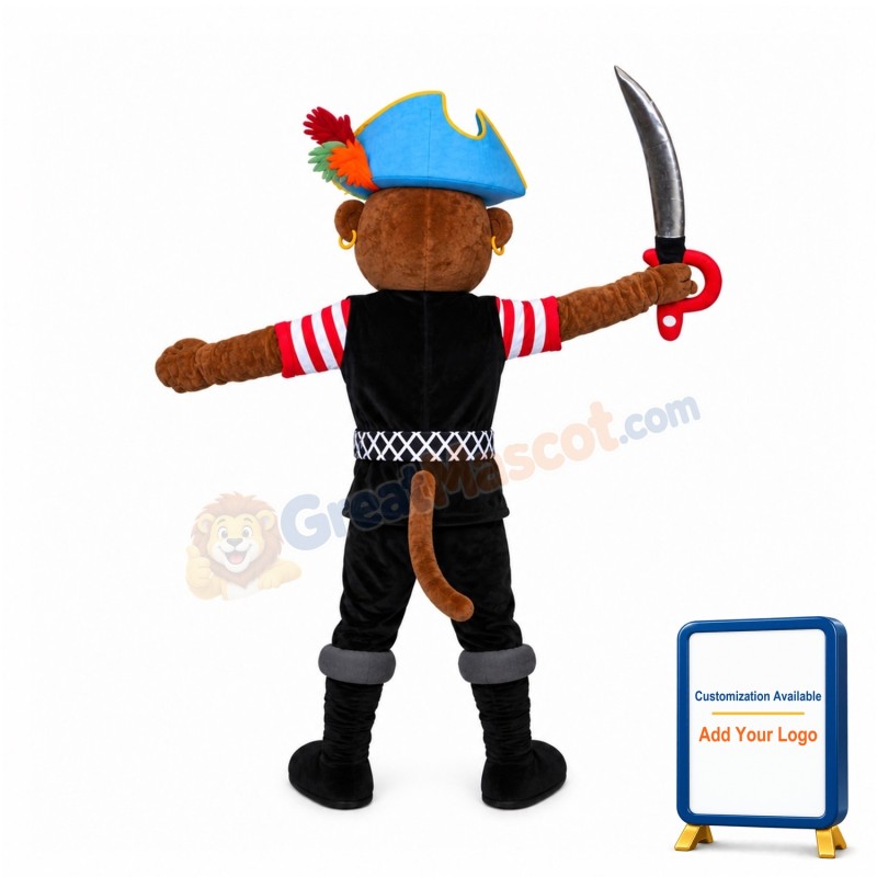 Supber Pirate Monkey Mascot Costume