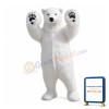 Happy Realistic Polar Bear Mascot Costume