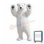 Happy Realistic Polar Bear Mascot Costume