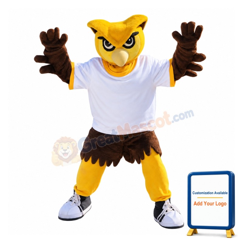 Yellow Owl Mascot Costume