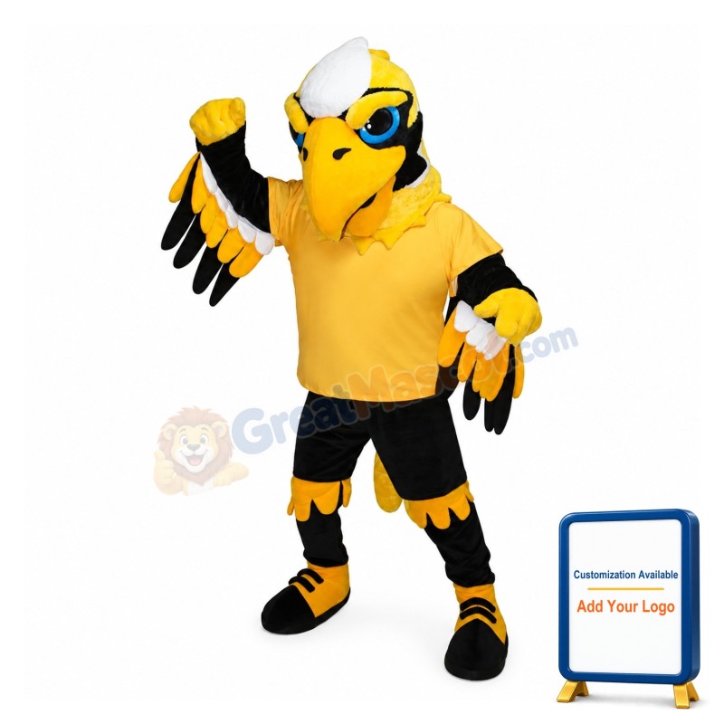 Yellow Power Eagle Mascot Costume
