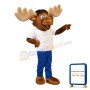 Friendly Ligweight Moose Mascot Costume