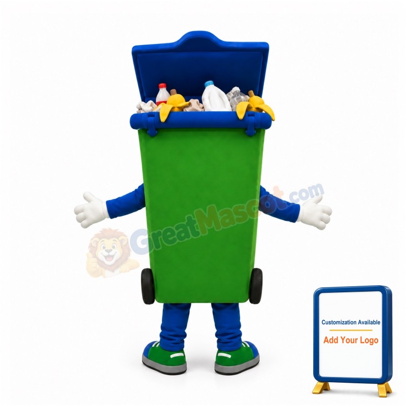 Friendly Trash Can Mascot Costume