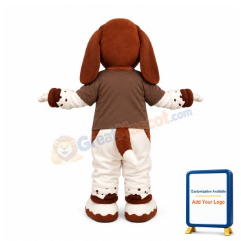 Friendly Ligweight Basset Hound Dog Mascot Costume