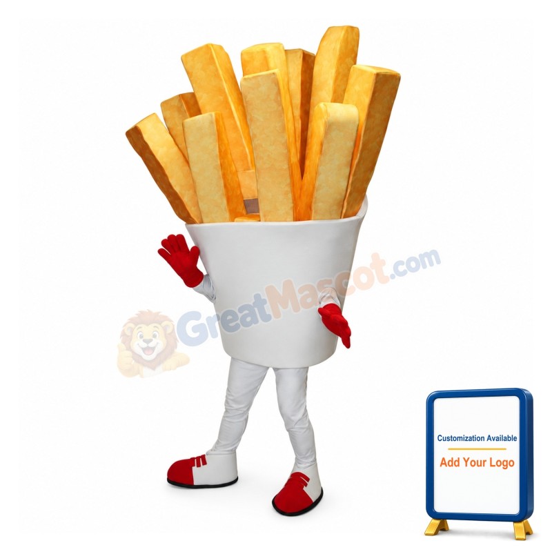 Friendly Ligweight French Fries Mascot Costume