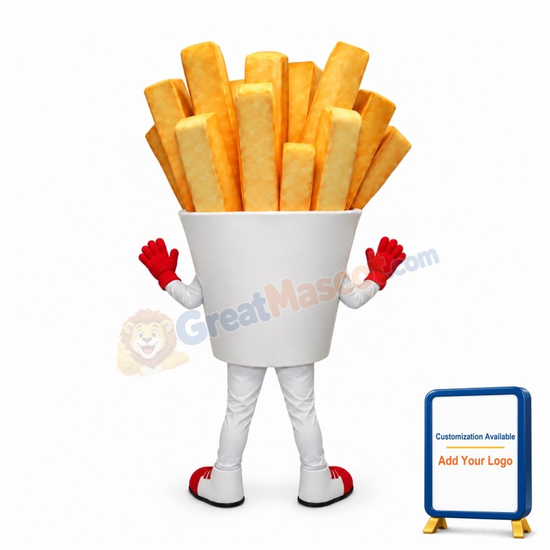 Friendly Ligweight French Fries Mascot Costume