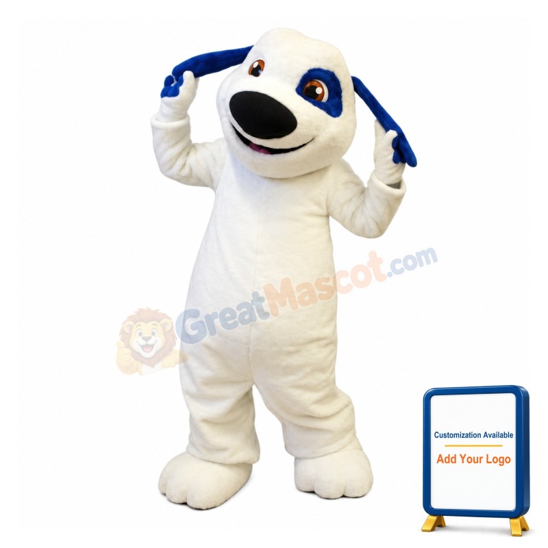 Lovely White & Blue Dog Mascot Costume