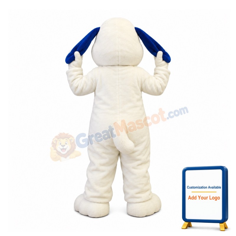 Lovely White & Blue Dog Mascot Costume