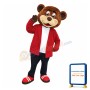 Happy Lightweight Brown Bear Mascot Costume
