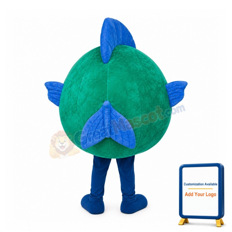 Green & Blue Fish Mascot Costume