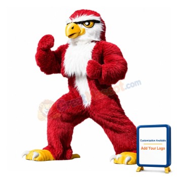 Superb Fierce Red Falcon Mascot Costume