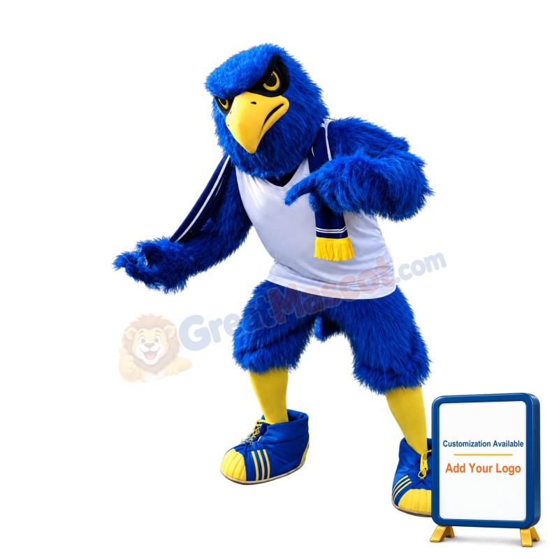 College Sport Blue Eagle Mascot Costume