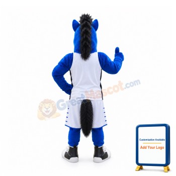 Power Sport Blue Horse Mascot Costume
