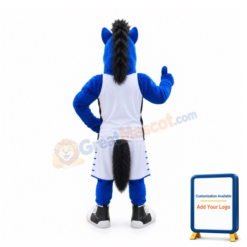 Power Sport Blue Horse Mascot Costume