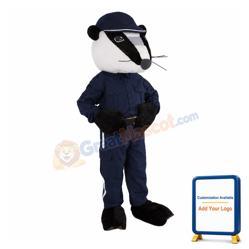 Police Badger Mascot Costume