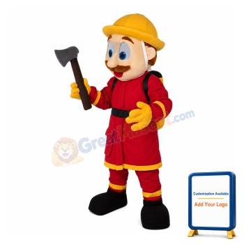 Friendly Lightweight Firemen Mascot Costume
