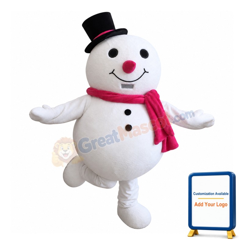 Friendly Lightweight Snowman Mascot Costume