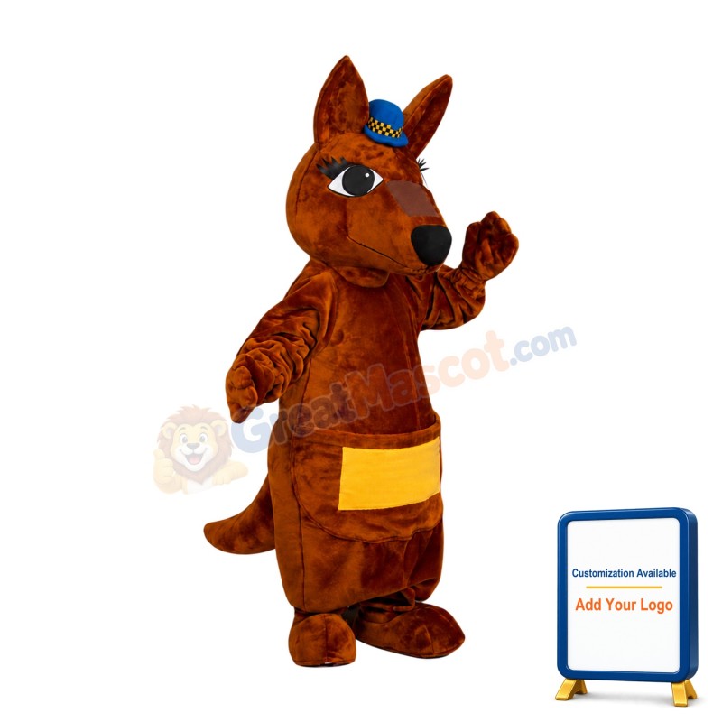 Friendly Realistic Kangaroo Mascot Costume