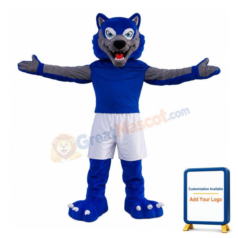 Sport Lightweight Blue Wolf Mascot Costume