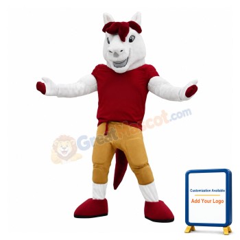 Sport Red Horsehair Horse Mascot Costume
