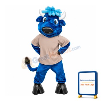 Sport Lightweight Blue Bull Mascot Costume
