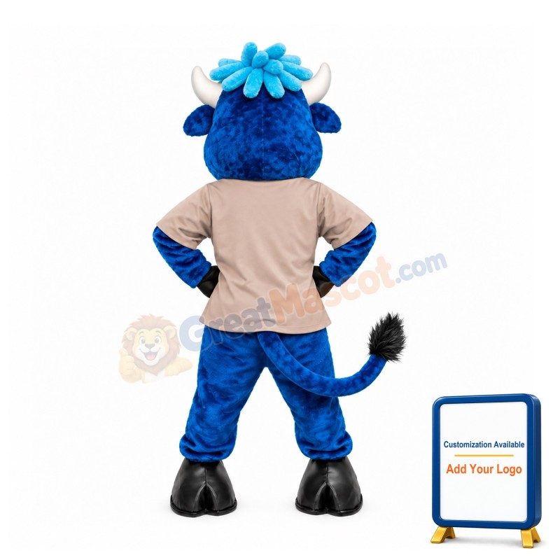 Sport Lightweight Blue Bull Mascot Costume