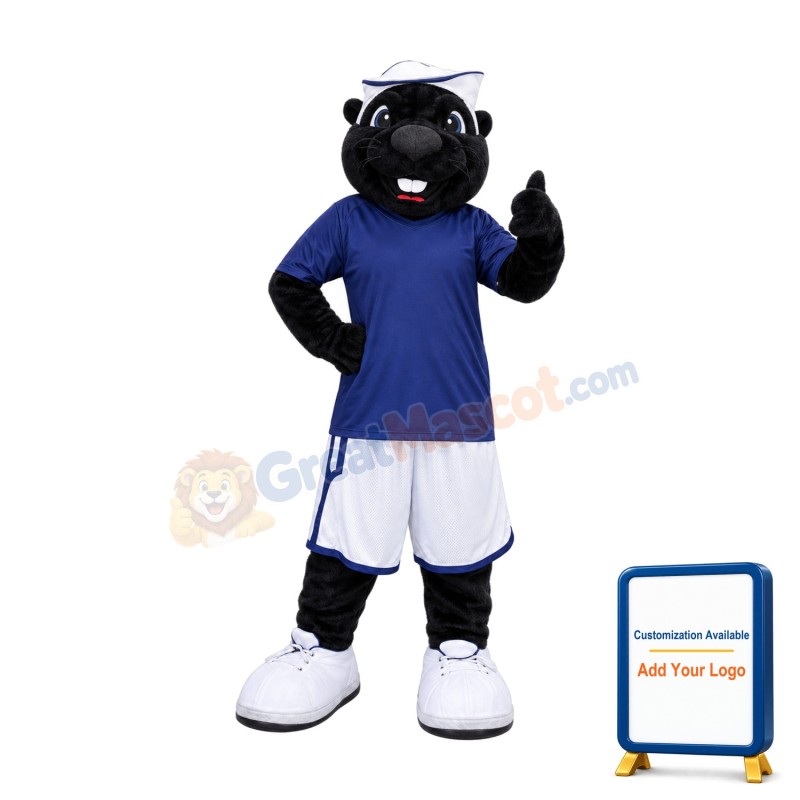 Sport Black Beaver Mascot Costume