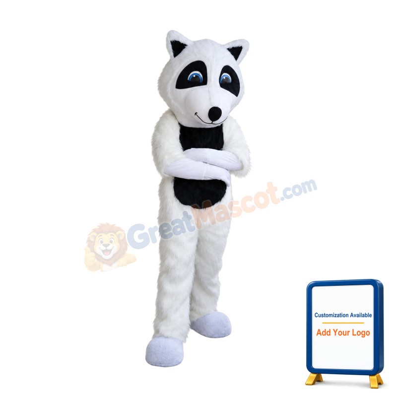 White Lightweight Raccoon Mascot Costume