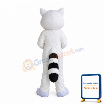 White Lightweight Raccoon Mascot Costume