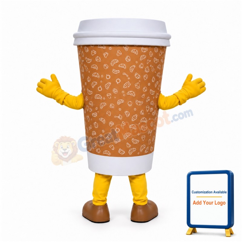 Friendly Cafe Coffee Mascot Costume