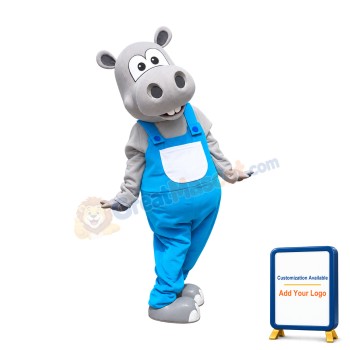 Lovely Cute Hippo Boy Mascot Costume