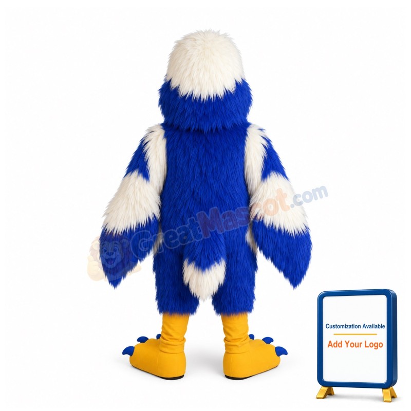 Friendly White & Blue Eagle Mascot Costume