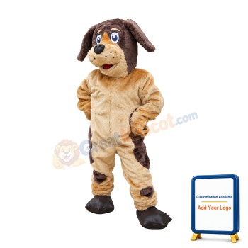 Happy Lightweight Brown Dog Mascot Costume