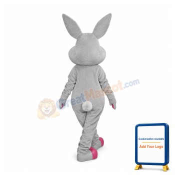 Happy Realistic Rabbit Mascot Costume
