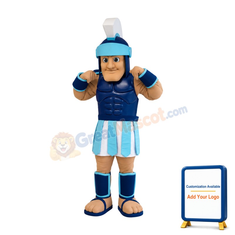 Friendly Lightweight Blue Spartan Mascot Costume