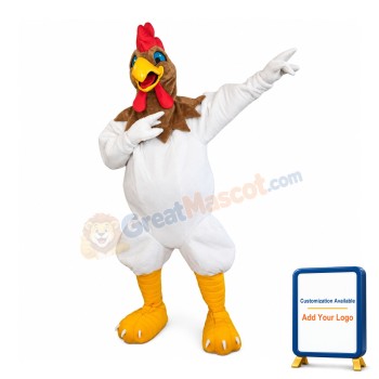 Supber White Chicken Mascot Costume