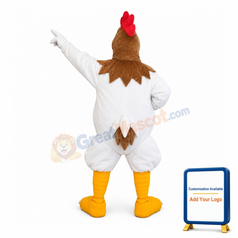 Supber White Chicken Mascot Costume