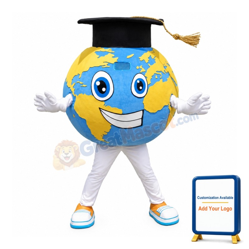 Happy Lightweight Globe Mascot Costume