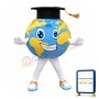 Happy Lightweight Globe Mascot Costume