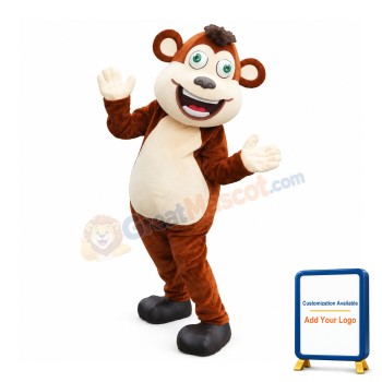 Happy Realistic Monkey Mascot Costume
