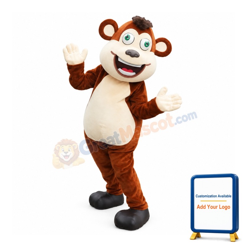 Happy Realistic Monkey Mascot Costume