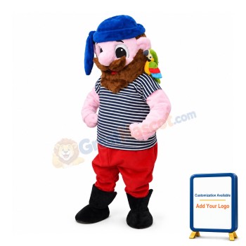 Friendly Realistic Pirate Mascot Costume