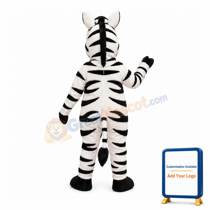 Friendly Realistic Zebra Mascot Costume