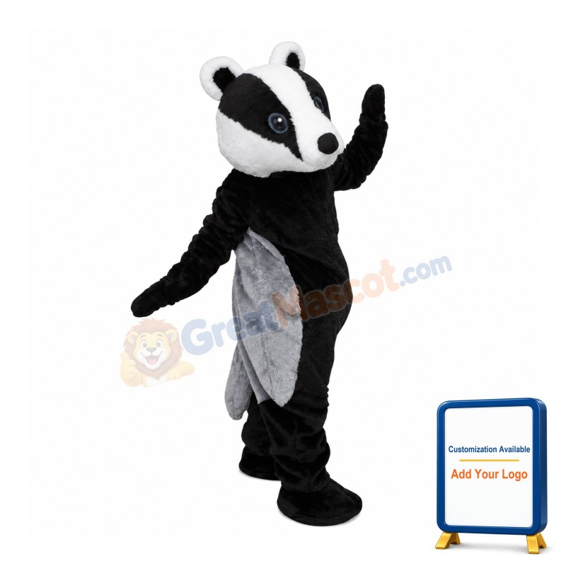 Friendly Realistic Badger Mascot Costume