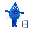 Friendly Blue Water Drop Mascot Costume