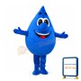 Friendly Blue Water Drop Mascot Costume