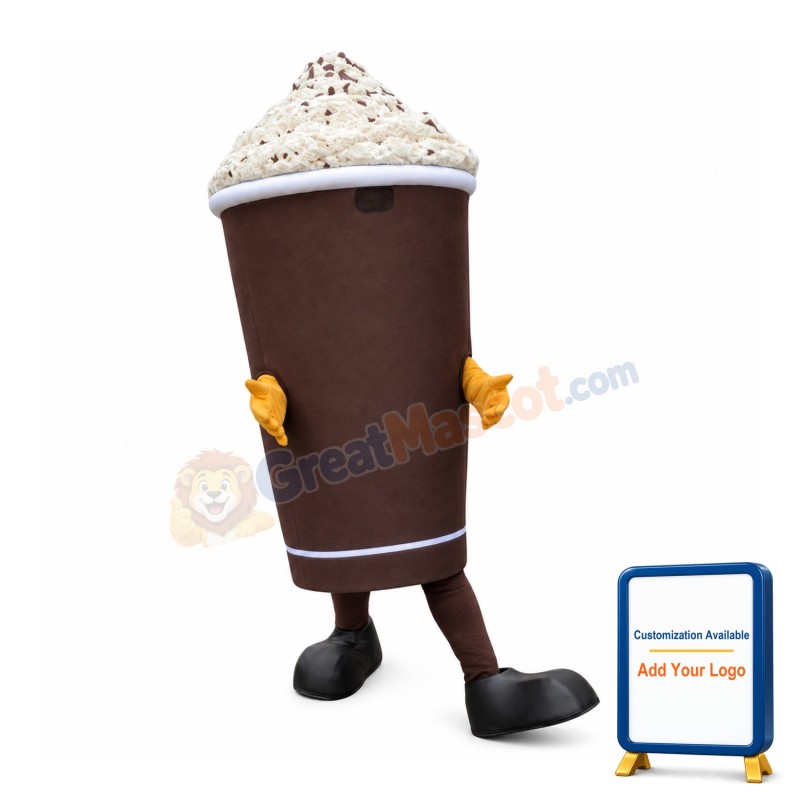 Chocolate Drinking Cup Mascot Costume