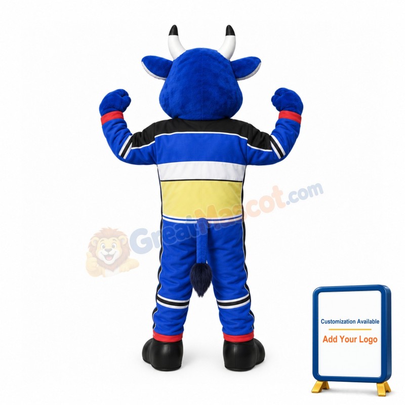 Sport Blue Bull Mascot Costume